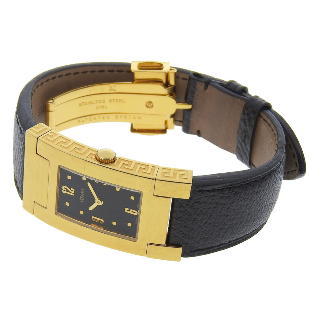 Versace Versace Alq90 Rectangular Black Dial Gp/L… - image 2